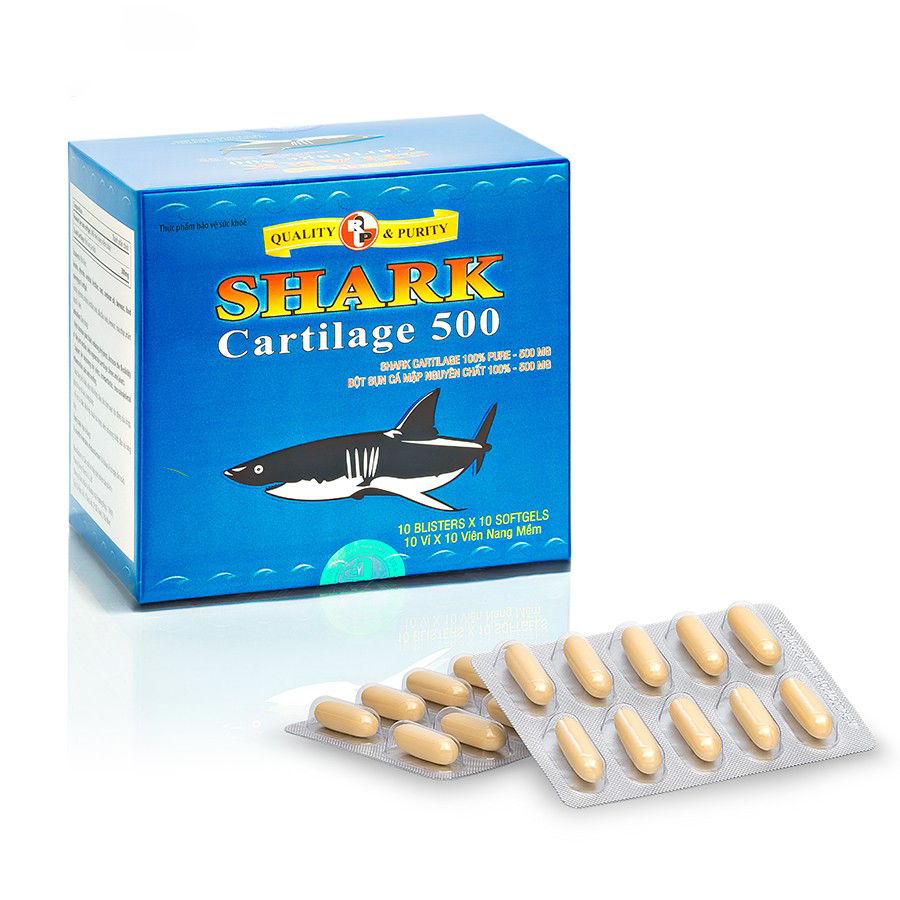 Shark Cartilage 500 Hộp 100 viên - Hỗ trợ giảm đau khớp